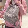 Women's Corduroy Backpack Large Capacity Bow Student Schoolbag