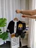 Boy's cartoon sweater cardigan set, Baby's spring and autumn wear long sleeves, Stylish jeans, Fashionable three piece set
