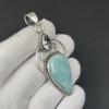 Natural Amazonite Gemstone Silver Pendant In 925 Sterling Silver- Handmade Design, Everyday Wear Jewelry, Unique Blue Topaz Pendant Waddding Gift