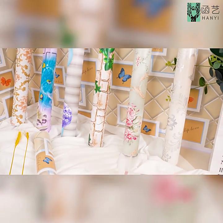10m/20m PVC fortykket europeisk vintage blomstertrykt bakgrunn Selvklebende tapetoppussingsklistremerker Hotellinnredning