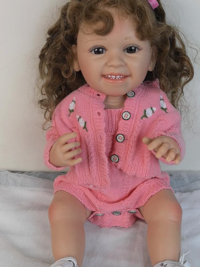 Unique Reborn Baby Realistic 55 Cm Full Silicone Vinyl Smile Babies Doll Reborn Model Kids Playmates Early Educational Toy Birthday Christmas Gift