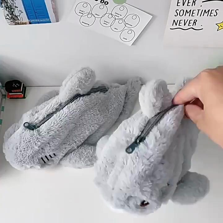 Ocean Shark Pen Bag, Cute, Portable, Large Capacity Storage Student Stationery Bag, Creative Cartoon Gift