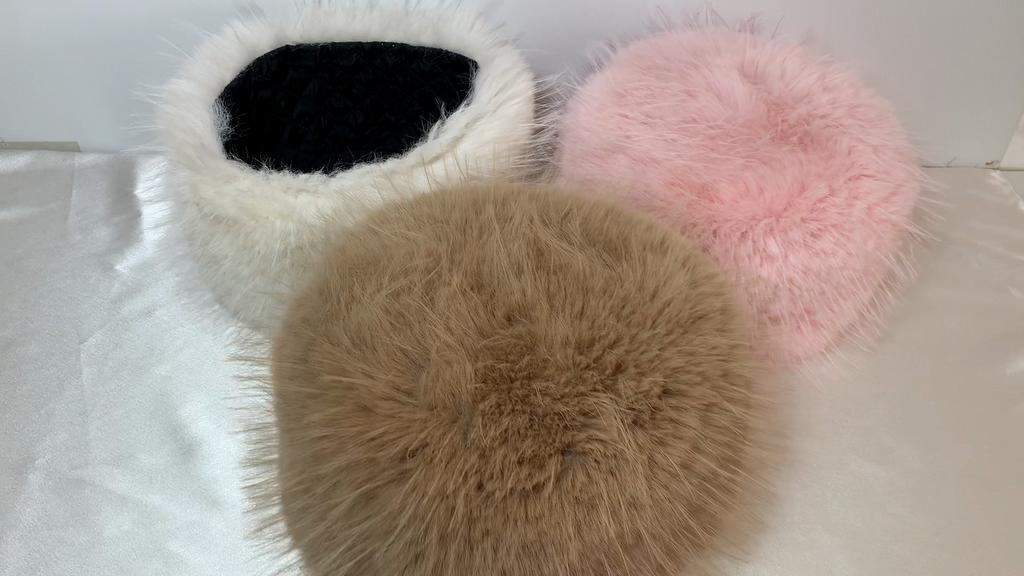 New Winter Outdoor Keep Warm Faux Fox Fur Beanies Hat Women Warm Fluffy Popular Female Round Cap Fashion Faux Raccoon Fur Hats