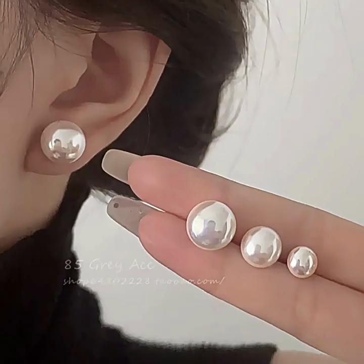 925 Sterlingsilber Vintage Perlenohrringe Minimalistische Zarte Stecker Elegantes Schmuckgeschenk für Frauen Klassische Retro Perlenohrringe