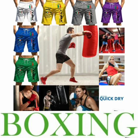 Italy Flag Boxing Shorts Pants 3D Print Fighting Training Unisex Men Women Quick Dry Fitness Gym Sport Workout Casual Streetwear
