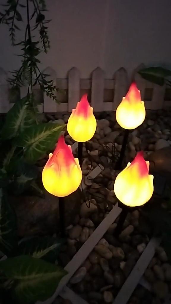 Cross-border new solar simulated flame lamp courtyard decoration outdoor atmosphere creative flame