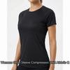 Womens Short Sleeve Compression Shirt Athletic Quick Dry Performance Top for Running Yoga Gym Work