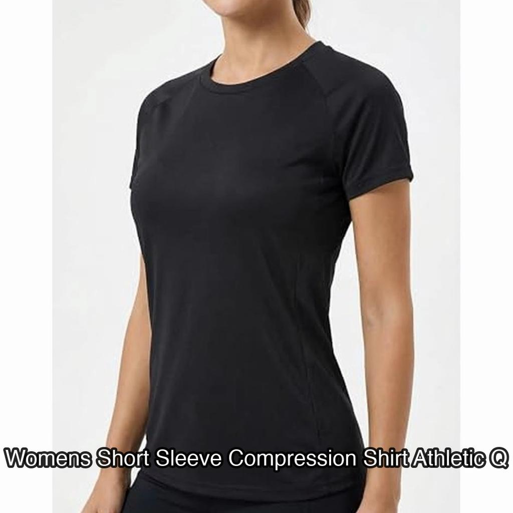 Womens Short Sleeve Compression Shirt Athletic Quick Dry Performance Top for Running Yoga Gym Work