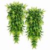 1pc Artificial Bamboo Leaf Rattan Green Plant Wall Hanging Artificial Hanging Plant Fake Outdoor Home Decorative Flower