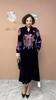 High-end Women's Velvet Dress Plus Size Long Dress Rhinestone Printed Loose Flocked A-Line Dress Spring Autumn