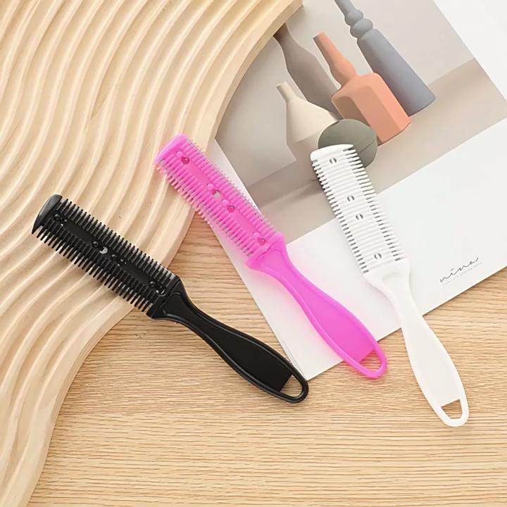 Dual Sides Cutting Slim Haircuts Blade Beauty Salon Home Hairdressing Hair Trimmer Comb Purple
