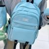 Three-Piece Backpack Set Student Schoolbag Girls Solid Colorlarge Capacity Backpack with Shoulder Bag Pen Bag