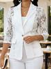 Neue Sexy Spitze Durchbrochene Dreiviertelarm Freizeitjacke für Damen