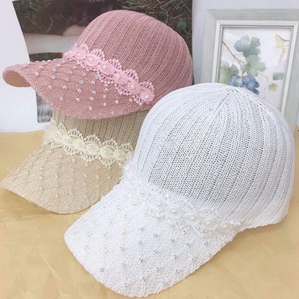 Sombrero de verano para mujer, versión coreana, de malla tejida, hueco, transpirable, con protección solar, gorra de béisbol ligera para exteriores