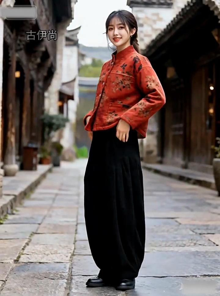 Johnature Women Vintage corduroy Black Bloomers Pants Winter Elastic Waist Loose Trousers Thick Casual Female Pants