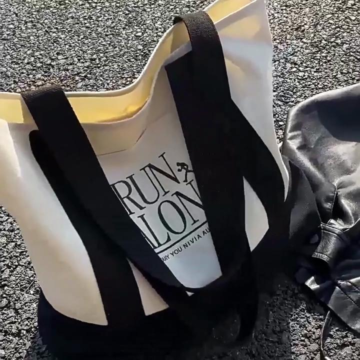 Borsa a Tote in Tela da Donna, Borsa a Spalla di Grande Capacità, Borsa da Shopping Casual in Cotone, Borsa da Viaggio Riutilizzabile con Tasca