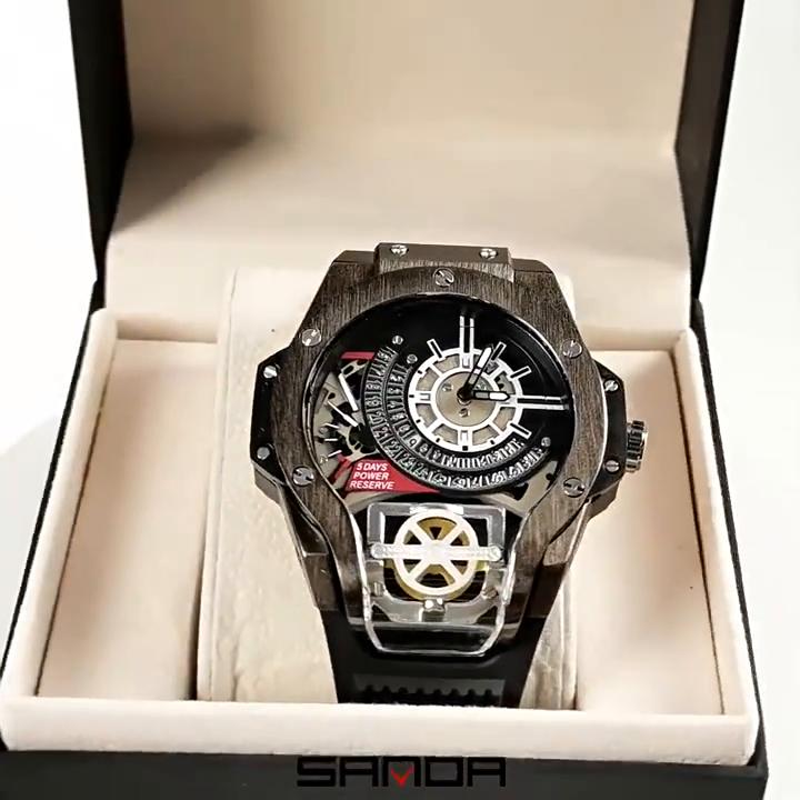 SANDA Novo produto 7037 relógio masculino de quartzo com calendário tendência da moda World of Warcraft relógio masculino com mostrador grande