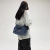 Vintage Denim Bag Women's Chain Shoulder Bag Large Capacity Commuter Tote Bag