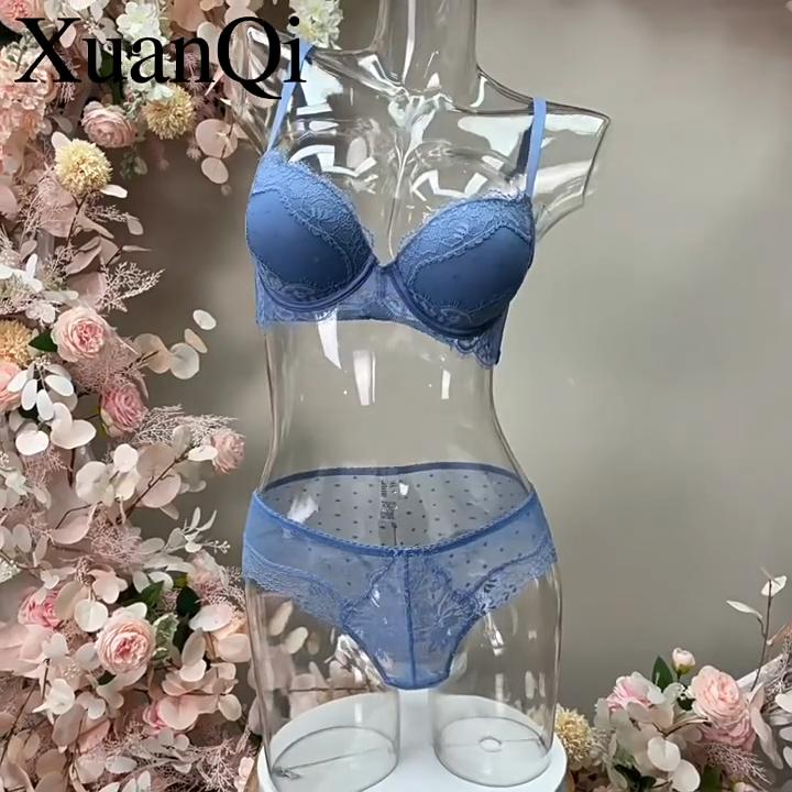 Sexy europeisk og amerikansk push-up-undertøy for liten byste, øyenvippelisser, fransk stil, bysteløftende og anti-hengebyste-BH-sett