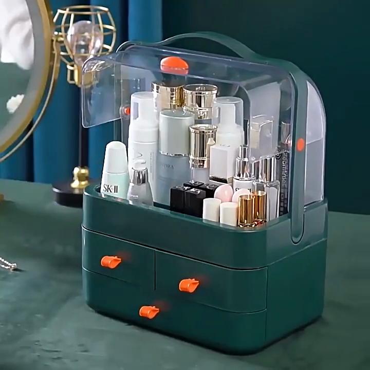 Cosmetics Storage Box Dust-Proof Desktop Makeup Organizer With Drawer For Skin Care Products Household Storage Box Shelf