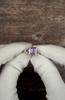 Natural Amethyst Ring In 925 Sterling Silver - Emerald-Cut Purple Gemstone - Art Deco Style Filigree Jewelry - February Birthstone Gift