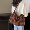 Large Capacity Woolen Shoulder Bag College Style Tote Bag