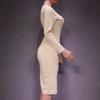 DAFIFY Women's Fashion Spring Autumn Solid Color Print Long Sleeve Square Collar High Waist Casual Dresses