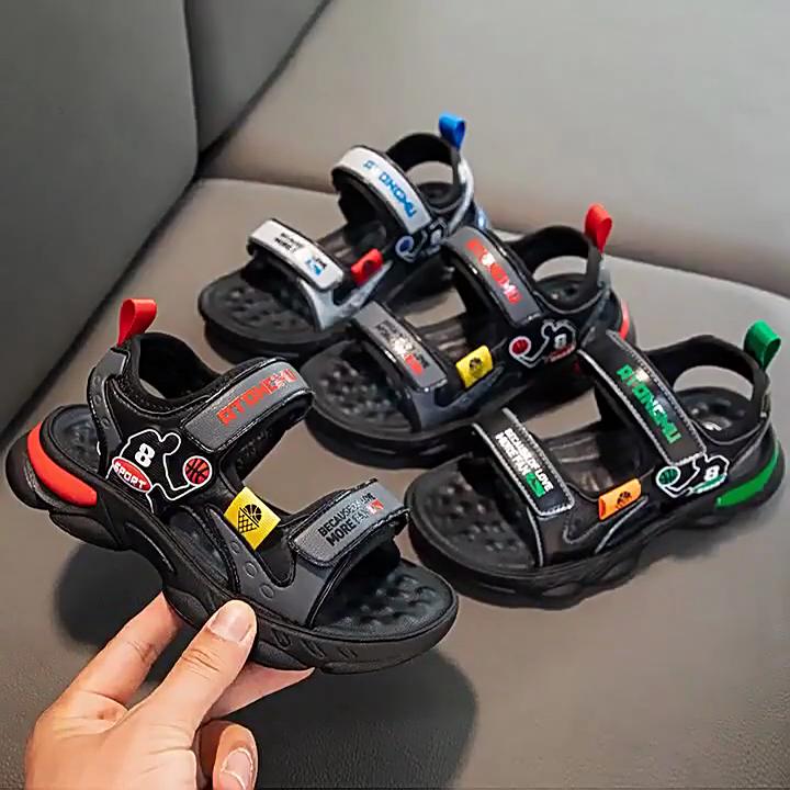 New Open Toe Children's Cartoon Sports Boys Comfortable Soft Bottom Beach Sandals