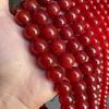 4-14mm/47-92Pcs Přírodní červený achát kulaté kamenné korálky pro výrobu šperků Náhrdelník DIY