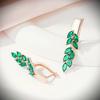 Green Leaf Zirkon Baumeln Ohrringe Für Frauen Rose Gold Farbe Luxus Schmuck Geschenk Braut Hochzeit Ohrringe