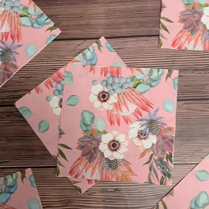 SCIONE New Flowers and Plants Series Party Birthday Paper Towels Colorful Printed Napkins and Western Restaurant Creative Paper Towels