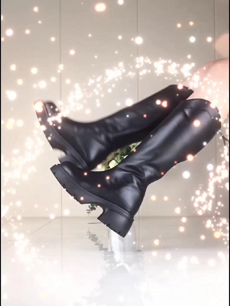 Female Knight Boots Genuine Leather Winter Natural Wool Warm Western Cowboy Boots Women Large Size Women High Boots