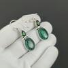 Elegant Malachite & Green Tourmaline Gemstone Earrings, 925 Sterling Silver Earrings, Antique Jewelry, Dangle Drop Earrings For Love Gifts