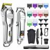 Hatteker Professional Hair Cutter Mans Hair Clipper Set Metal Electric Cordless Hair Trimmer for Barber LCD Display Hairdressing