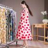 Abito estivo elegante da donna taglie forti, abito lungo senza maniche ampio, abbigliamento vintage femminile