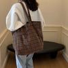 Women's Large Capacity Tote Bag Plaid Handbag Commuter Shoulder Bag