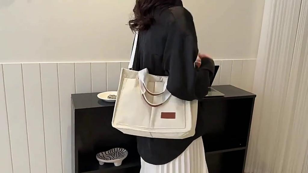 Yogodlns Women's Corduroy Tote Bag Large Capcity Handbags for Ladies Commuting Crossbody Bag Messenger Shoulder Bag Female Handbag