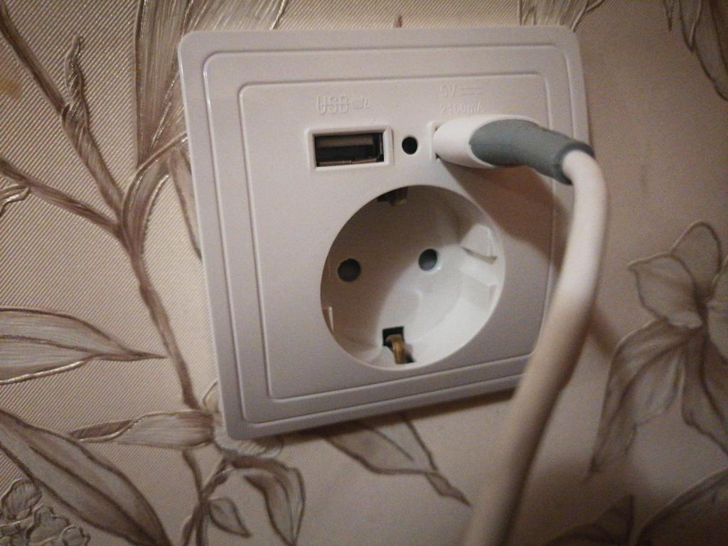 Внутренняя розетка евростандарт с двумя USB портами. купить недорого ...