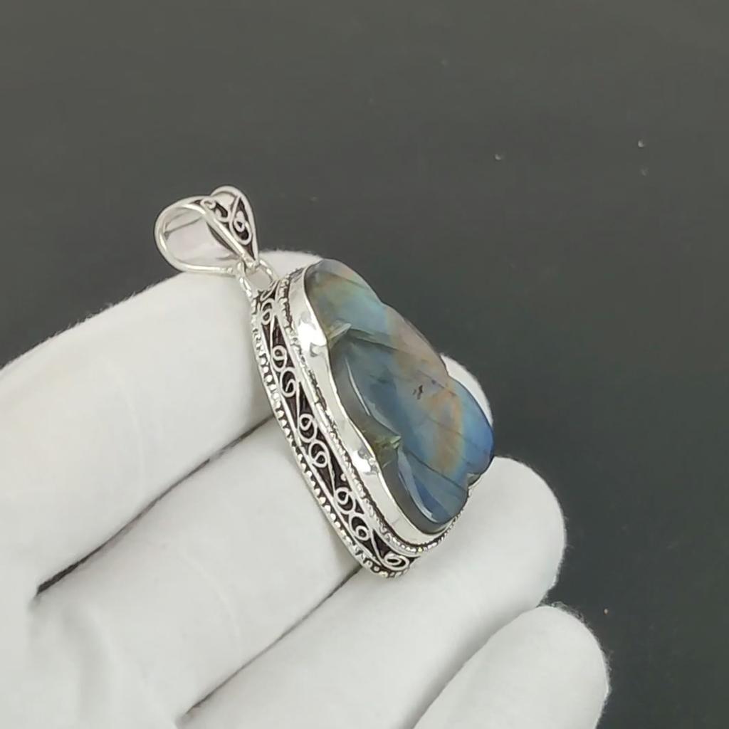 Cloud Labradorite Pendant, 925 Sterling Silver Handmade Jewelry, Labradorite Silver Pendant, Party Wear Jewelry For Women's, Pendant Christmas Jewelry