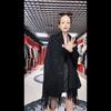 Autumn Winter Loose Mm Knitted Cardigan Mid-length Top Shawl Cape Sweater Jacket Tassel