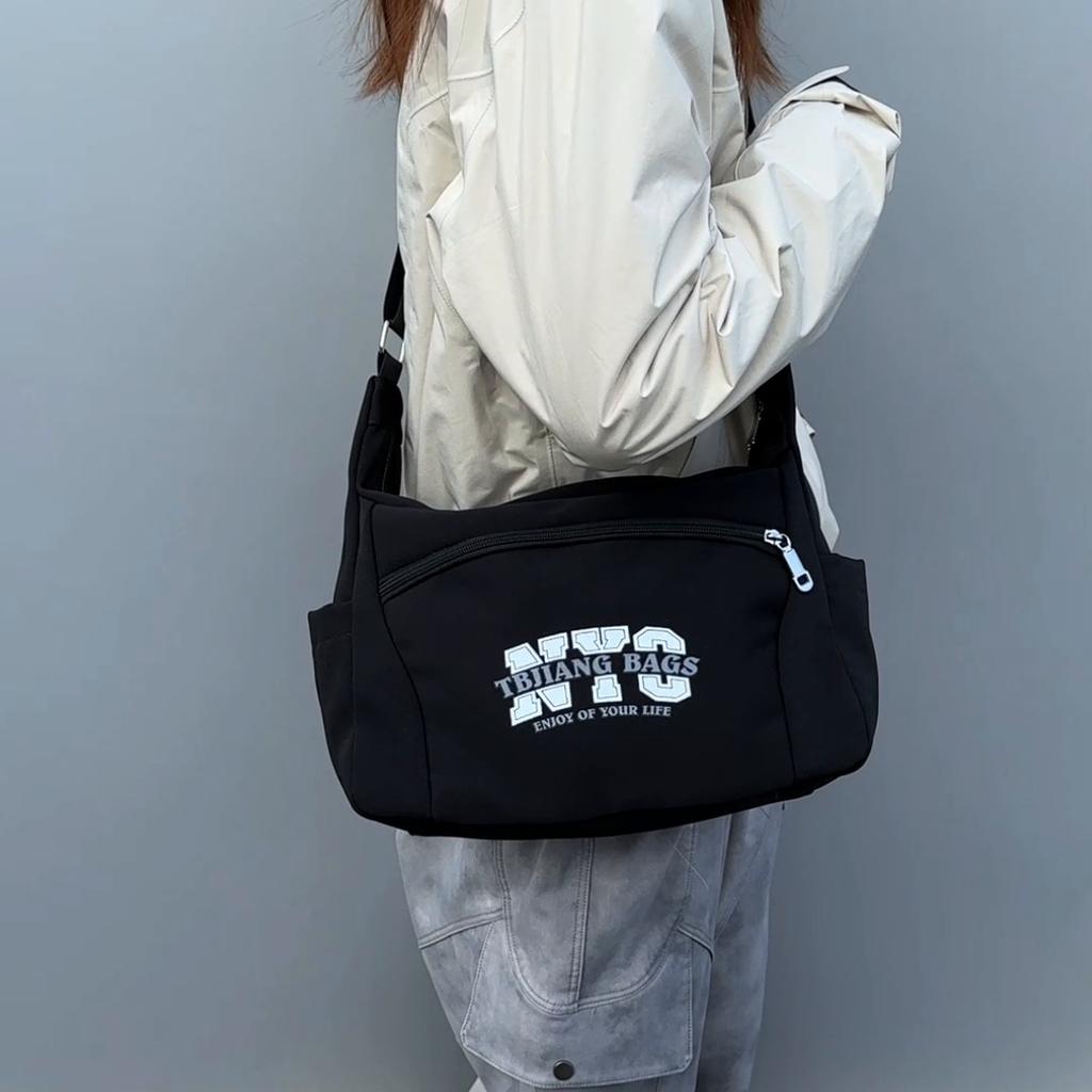 Nylon Unisex Crossbody Bag Letter Print Women Shoulder Bag