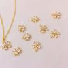 Copper Rhinestone Flowers Charms Pendants DIY For Women Earring Making Supplies