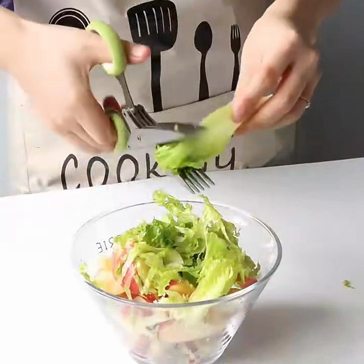 Multi-functional Stainless Steel 3/5 Layer Kitchen Scissors, Pepper Shredded Chopped Scallion Cutter Cut Cooking Tool