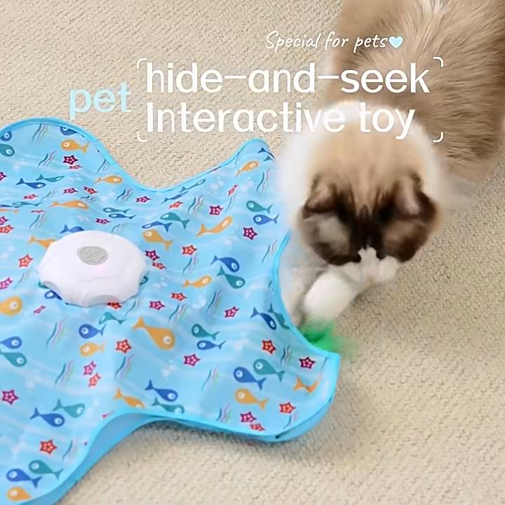 Giocattoli Interattivi Ricaricabili per Gatti, Giocattoli Durevoli Nascondino per Gatti con Piume Nascoste in Movimento, Giocattolo Automatico per Gatti e Gattini per Gatto