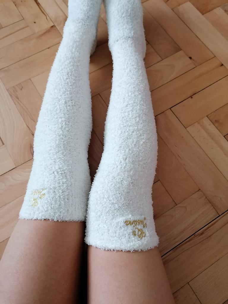 fleece thigh high socks