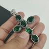 Beautiful Green Tourmaline Gemstone Pendant 925 Sterling Silver- Handmade Cross Design, Everyday Wear Jewelry, Unique Tourmaline Pendant