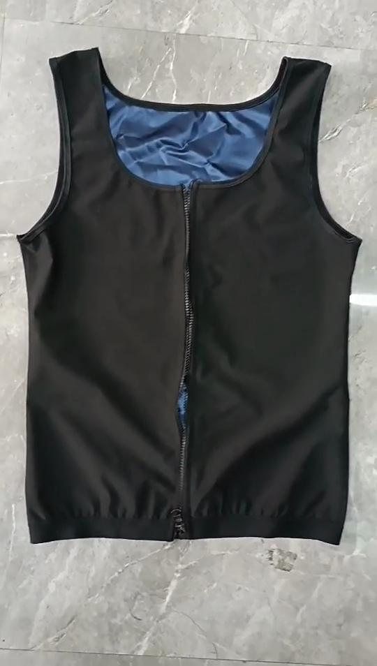 Men Silver Ion Sauna Body Shaper Vest Slimming Waist Trainer Corset Sweat Shaping