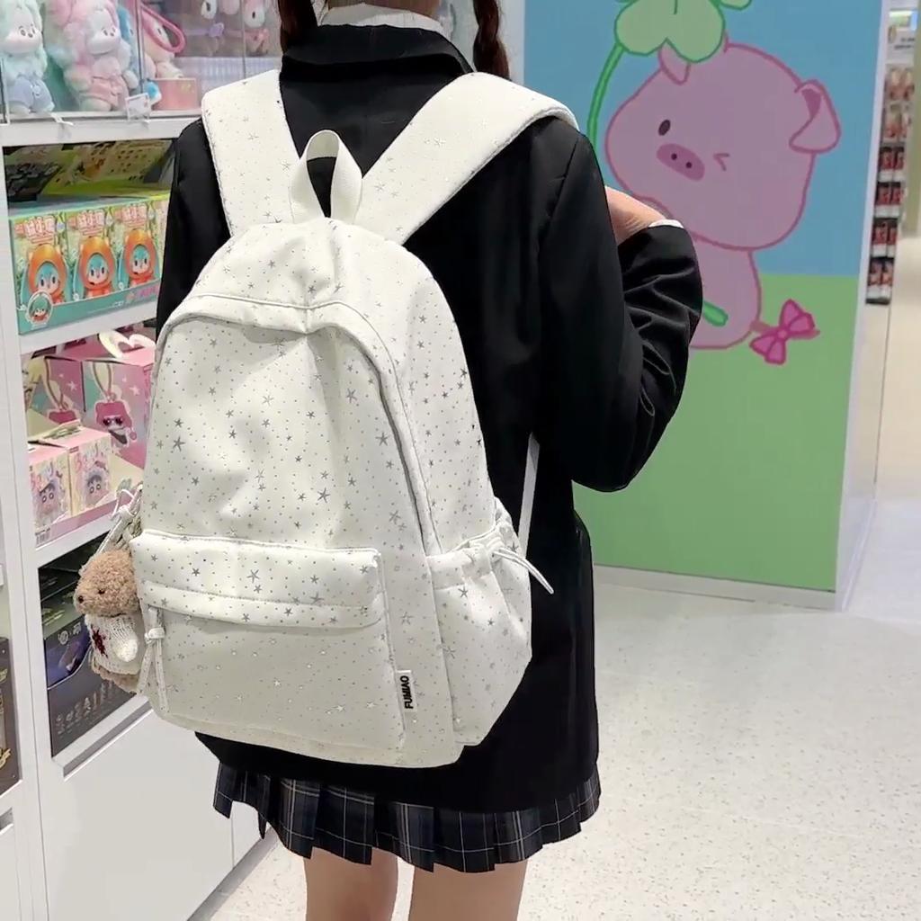 Star Print Student Schoolbag Women's Travel Lightweight Backpack