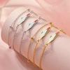 Verstellbares Kettenarmband, zweilagiges Edelstahl-Armreif mit geometrischem Anhänger - Schiebeschließe, Unisex-Schmuck, 15-19 cm, Gold-/Silberfarben