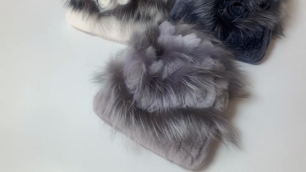 Winter Hand Knitted Real Rex Rabbit Fur Hat Women Warm Quality Rex Rabbit Fur Hats With Fox Fur Lady Natural Soft Real Fur Caps